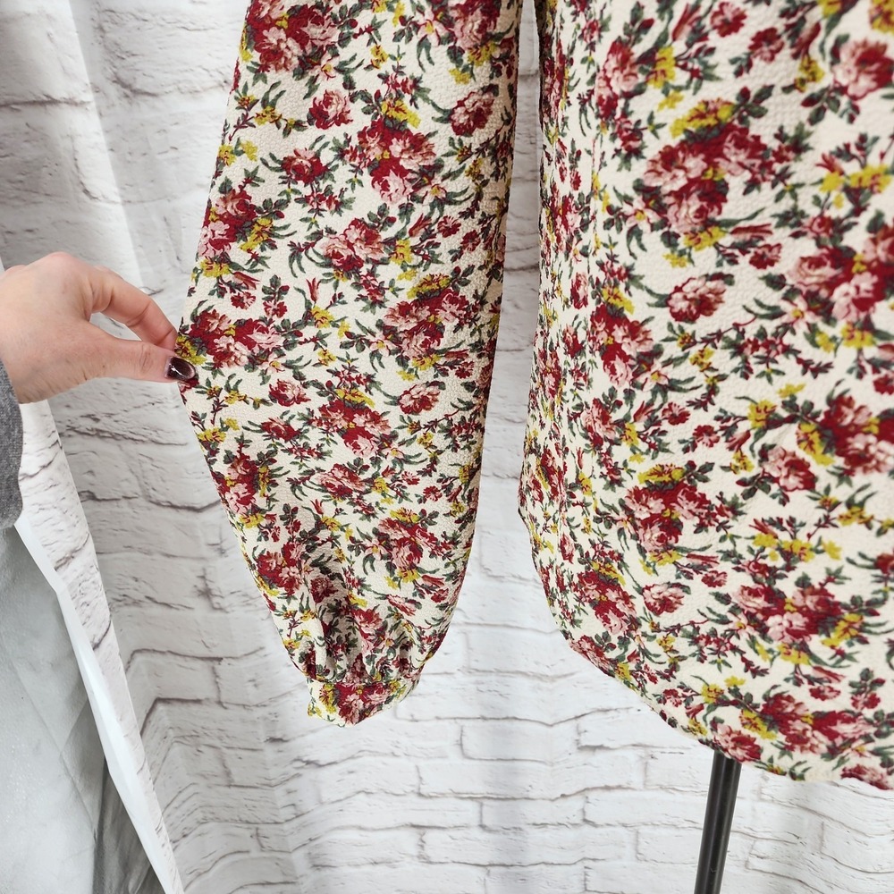 Tamara H Rose Floral Top Cottagecore Romantic Boho Balloon Sleeve‎ Office Small - Picture 3 of 7